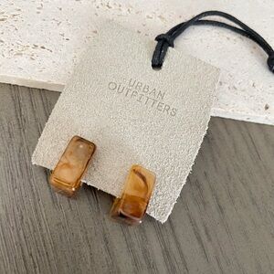 Urban Outfitters Brown Marbled Resin Hoop Earrings